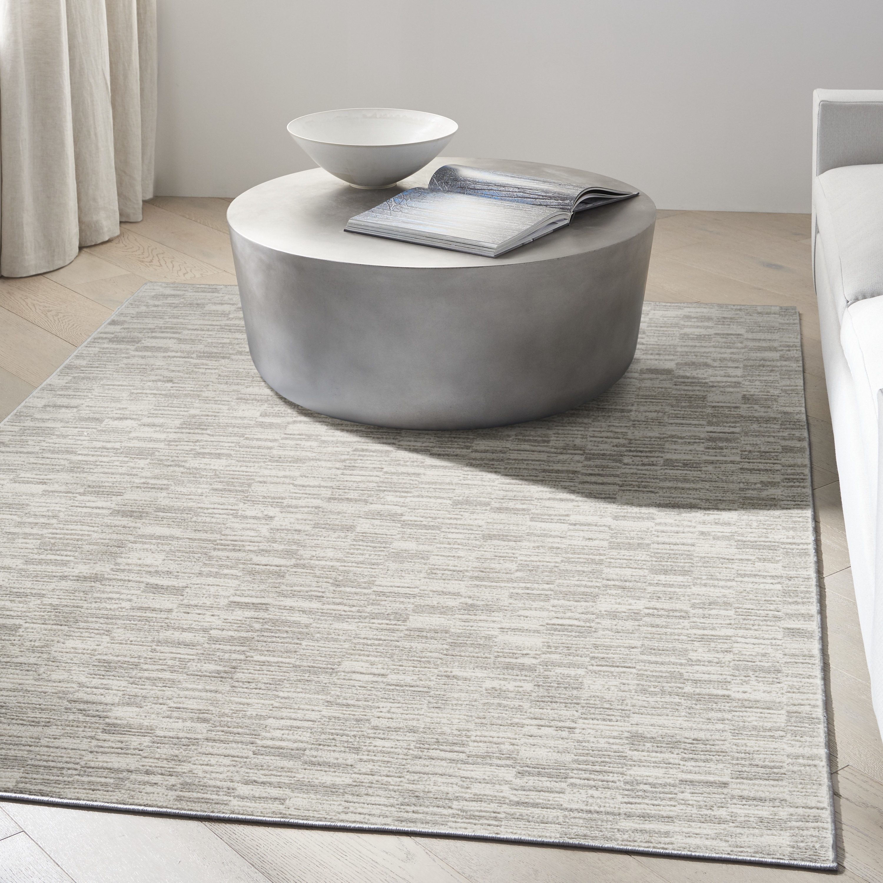 Calvin Klein CK029 Captivating 5'3" x 7'3" Ivory Grey Modern Indoor Rug