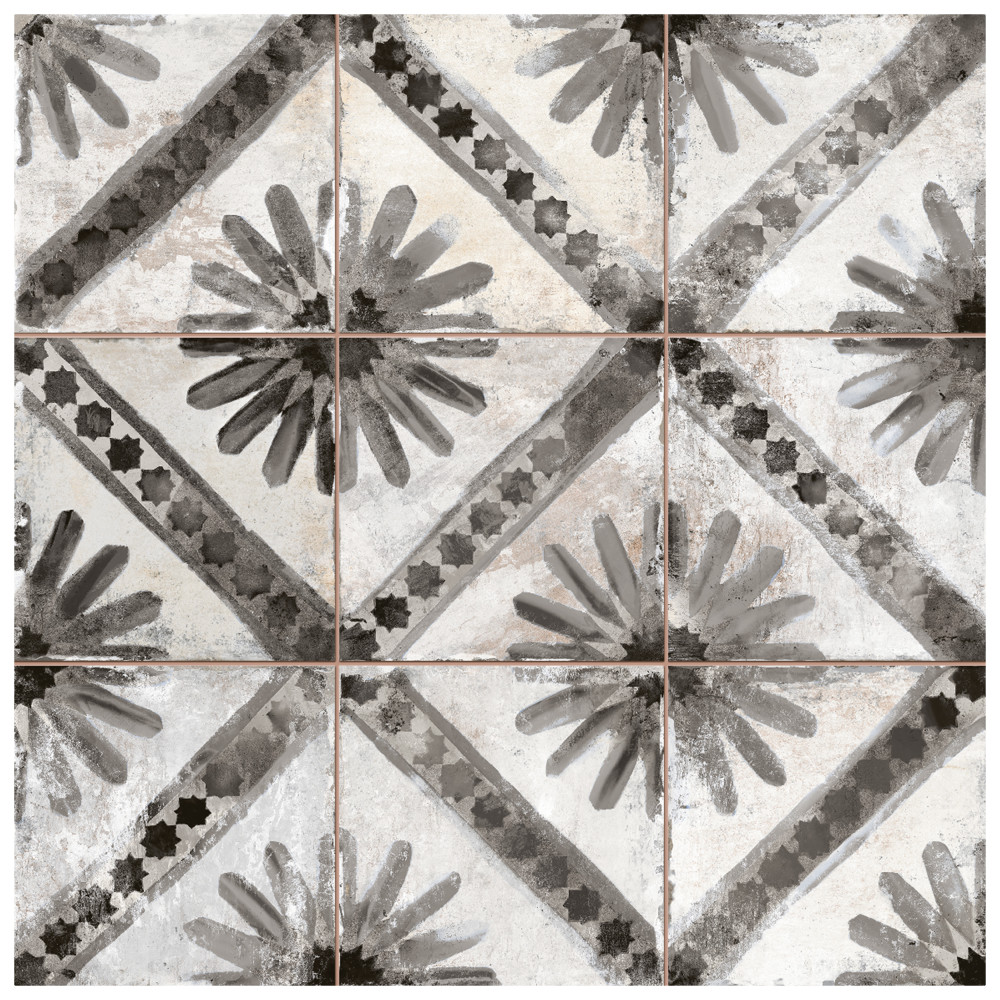 Harmonia Kings Marrakech Black 13 in. x 13 in. Ceramic Floor and Wall Tile