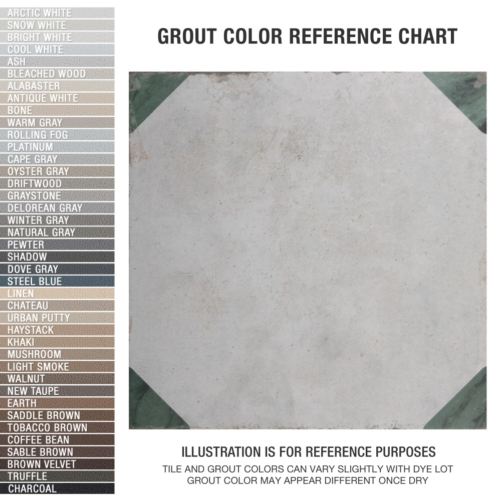 Renaissance Deco Emerald Corner 7-7/8 in. x 7-7/8 in. Porcelain Floor and Wall Tile