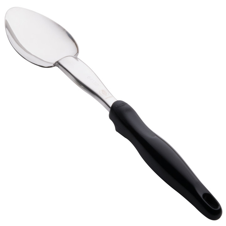 14-inch Stainless steel solid basting spoon with Ergo Grip™ black handle