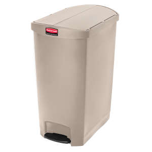 Rubbermaid Commercial, Streamline®, Step-On, 24 gal, Resin, Beige, Rectangle, Receptacle