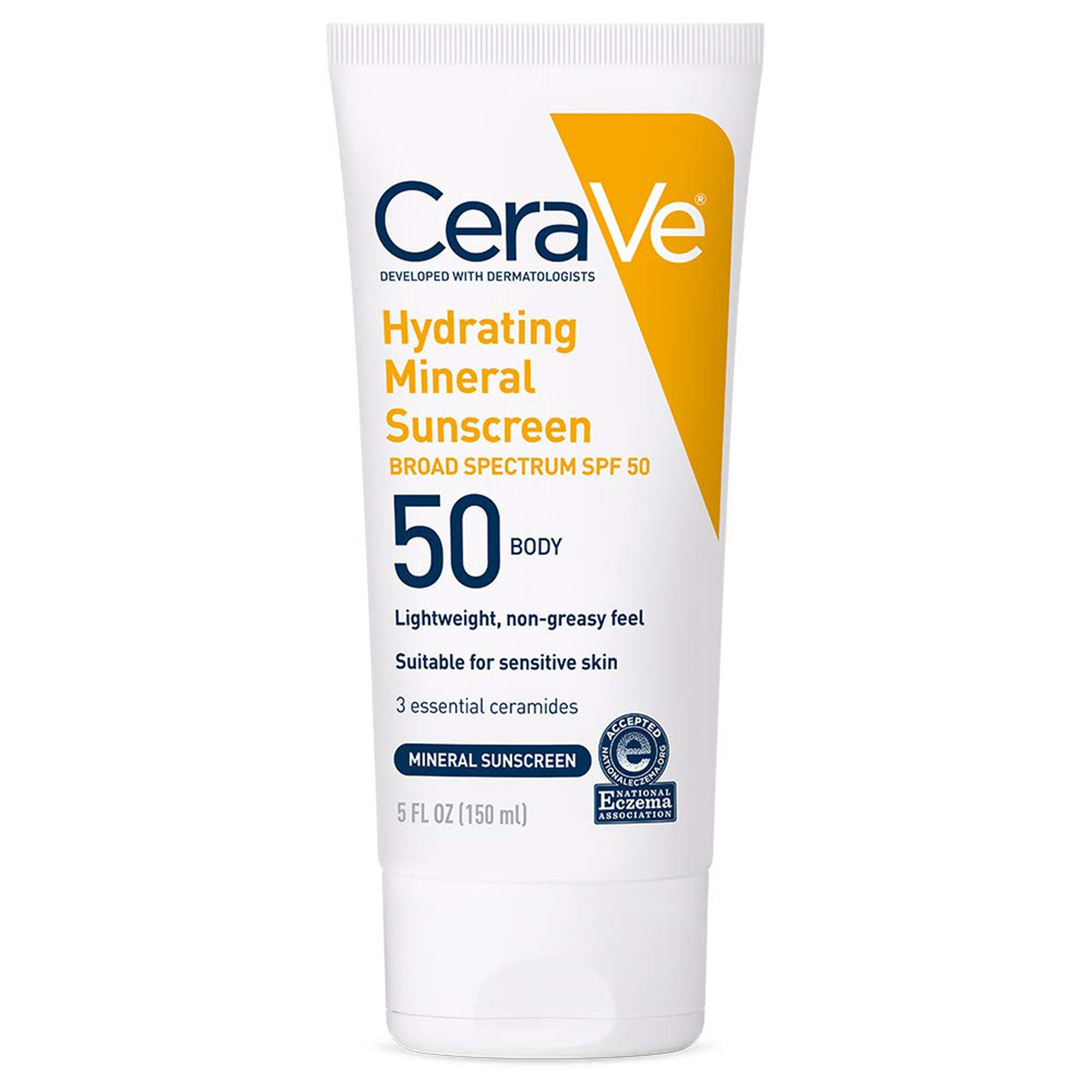 CeraVe® Hydrating Mineral Sunscreen Body SPF 50, 5-ounce Tube