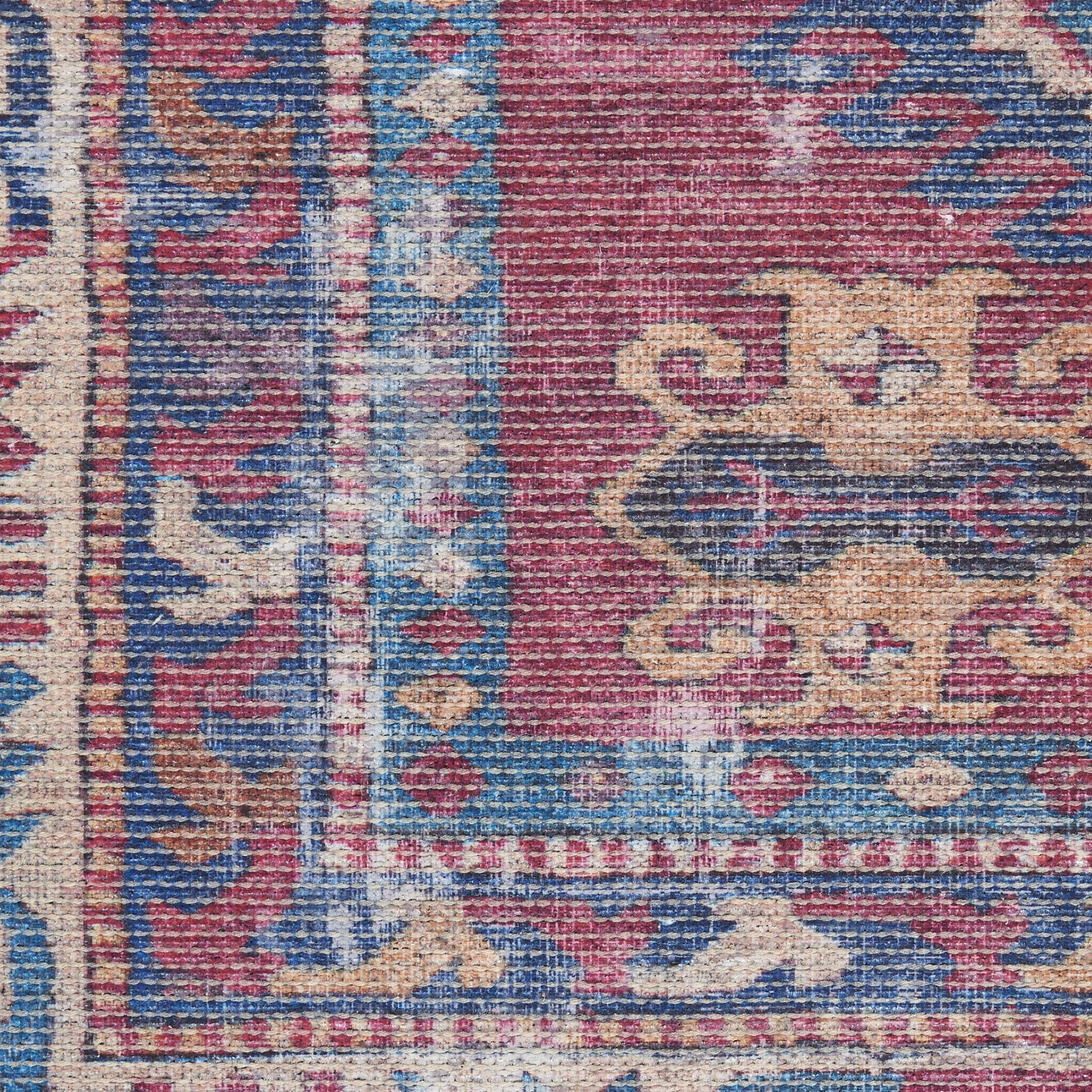 Nourison New Concept Washables 2' x 3'9" Red Navy Vintage Indoor Rug