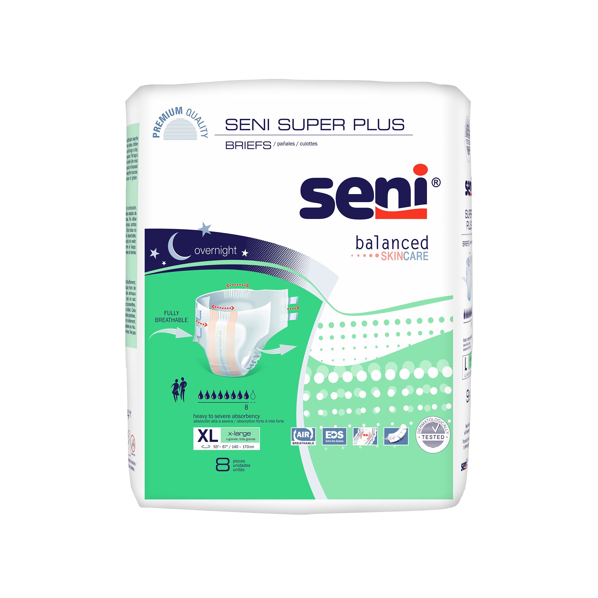 Seni Super Plus Overnight Heavy Absorbency Incontinence Brief, Extra Large MK 1163830
