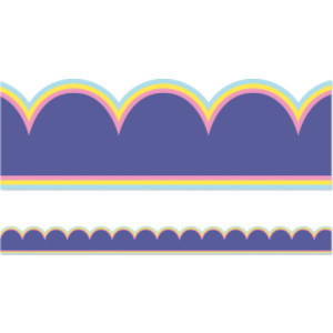 We Stick Together Pop of Purple Scalloped Bulletin Board Borders, 39 Feet