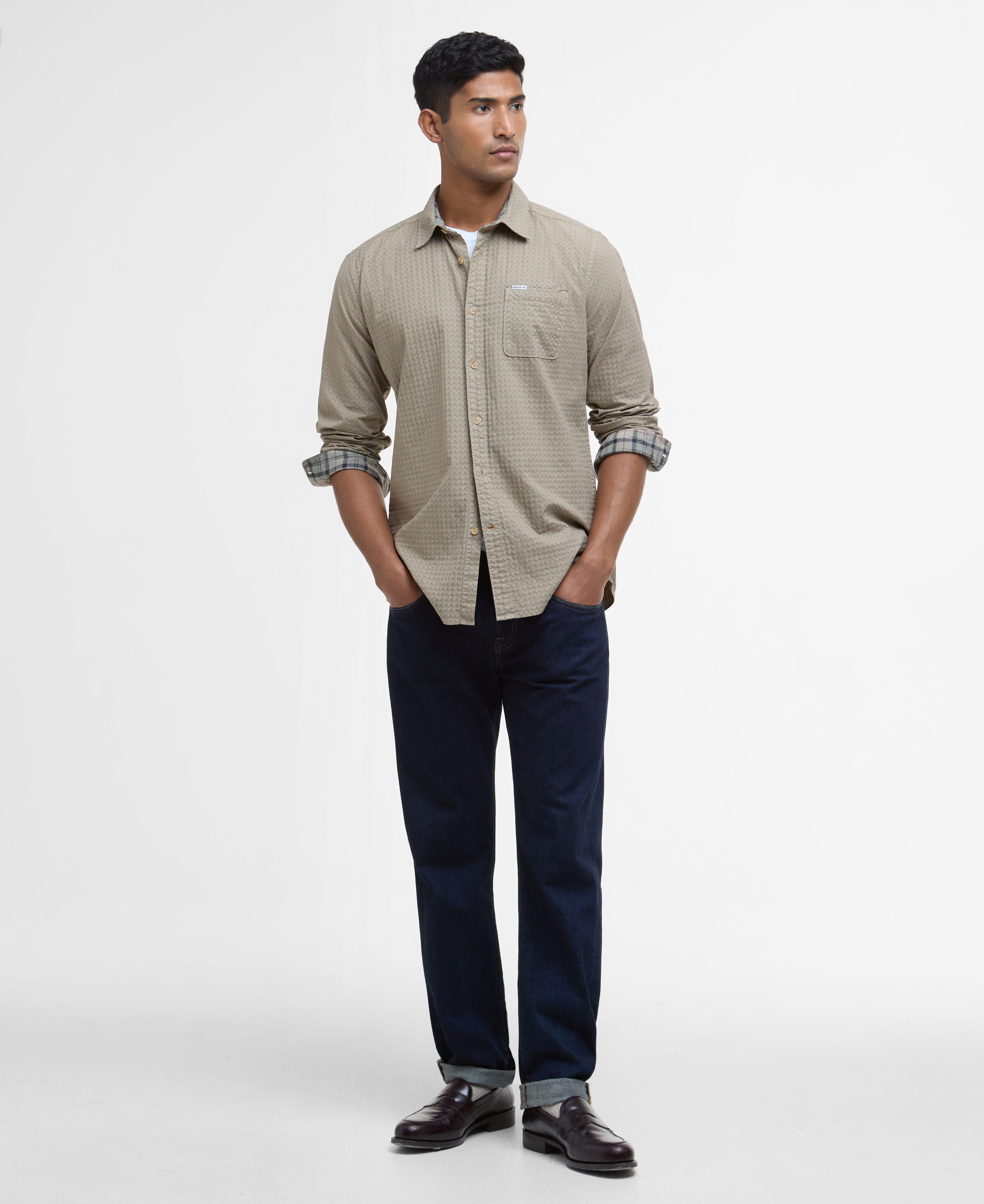 Irvine Textured Tailored Long-Sleeved Shirt image number 1