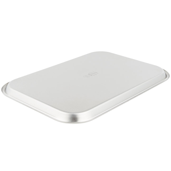 15-inch oblong stainless steel serving and display tray with satin finish