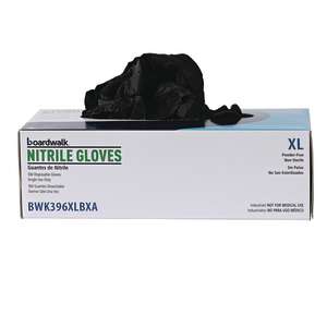 Boardwalk, General Purpose Gloves, Nitrile, 4.4 mil, Powder Free, XL, Black