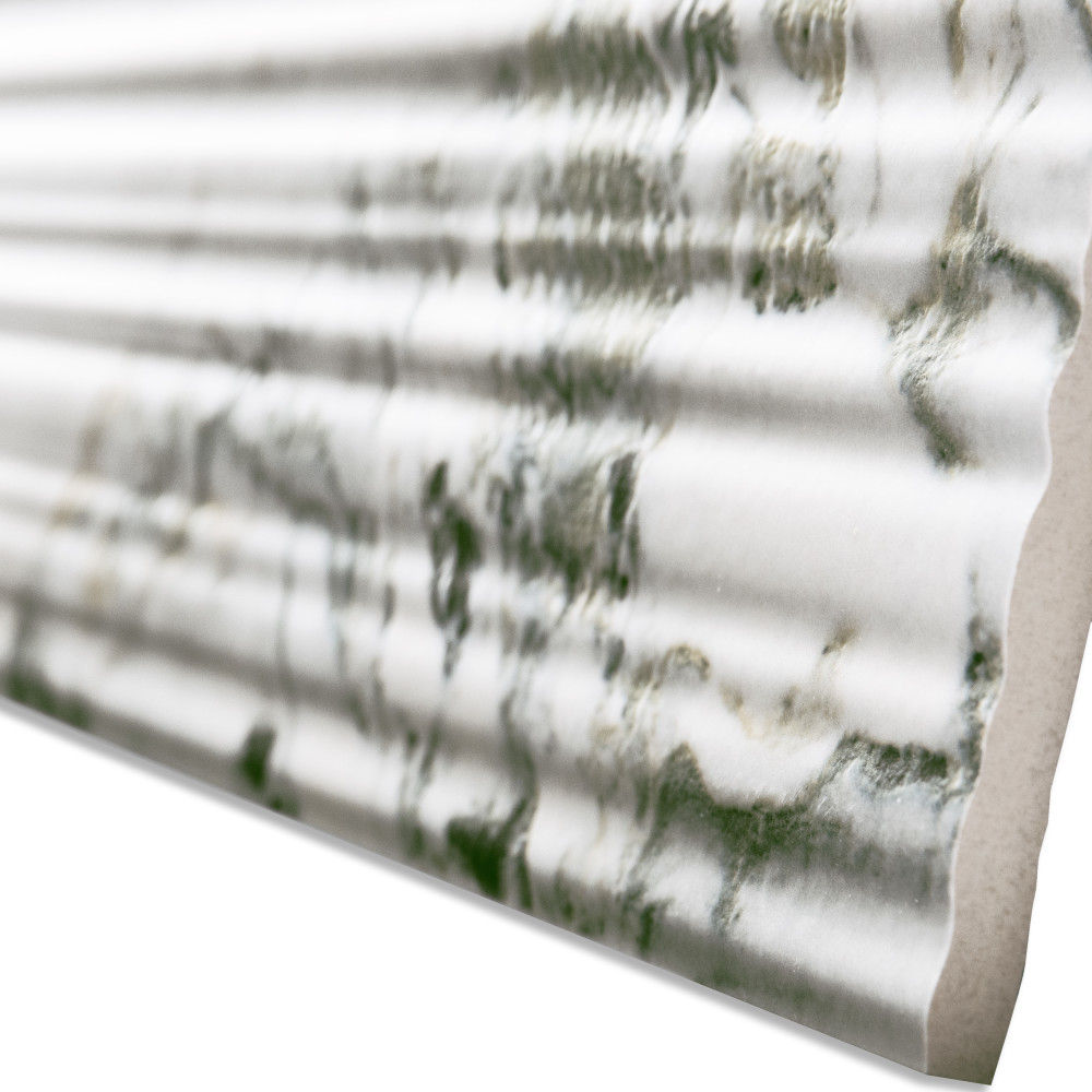 Touche Pleated Deco Jade 11-3/4 in. x 23-1/2 in. Porcelain Floor and Wall Tile