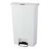 Rubbermaid Commercial, Streamline, Step-On, 18 gal, Resin, White, Rectangle, Receptacle