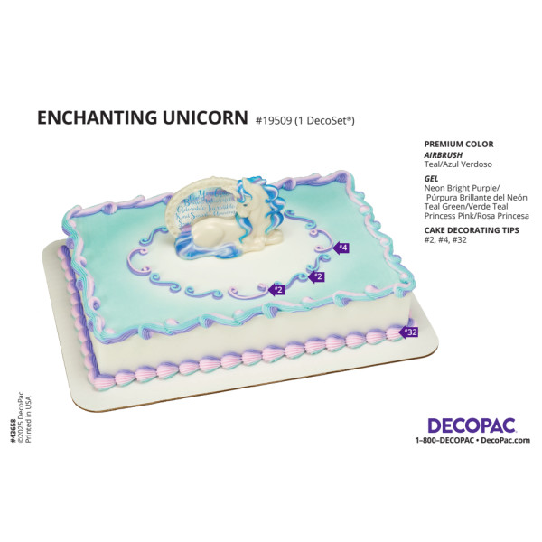 Enchanting Unicorn Cake Decorating Instruction Card