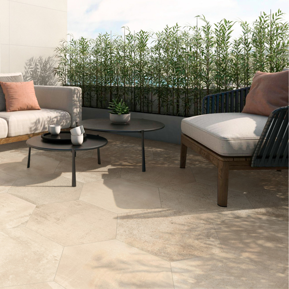 Argillos Hex Arena 20-1/2 in. x 23-5/8 in. Porcelain Floor and Wall Tile