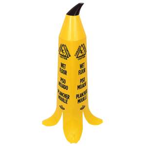 Impact, Banana Cone® Trilingual "CAUTION WET FLOOR", Wet Floor Cone, Yellow, 36"
