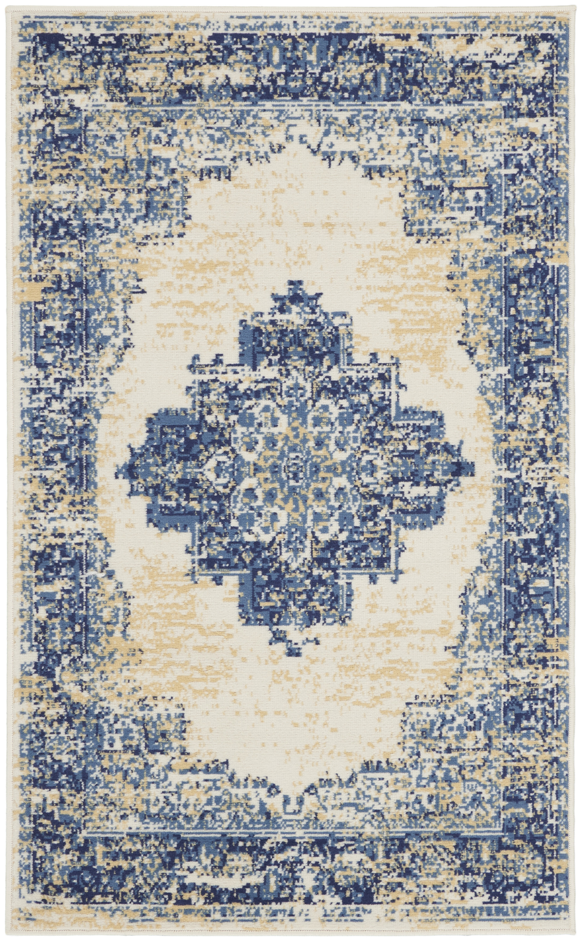 Nourison Grafix 3' x 5' White Vintage Indoor Rug