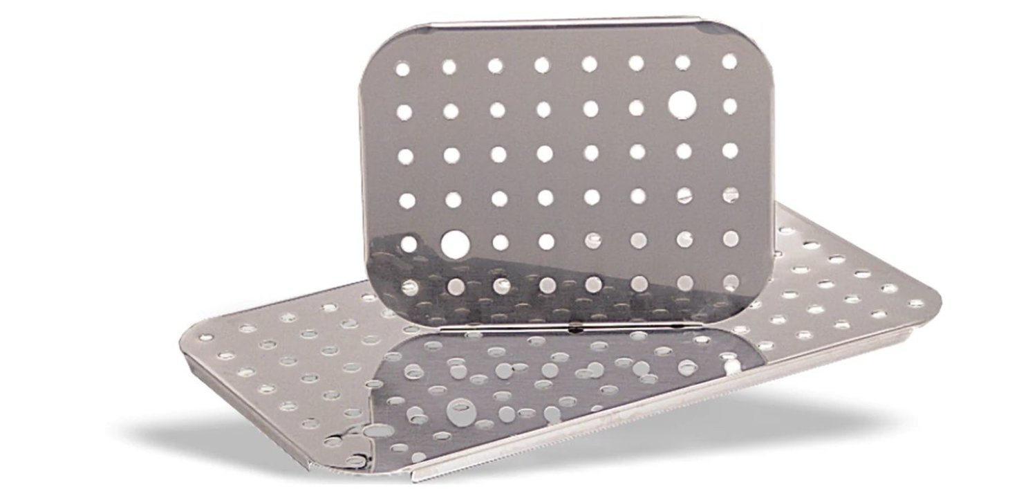 Perforated false bottom 1/4-size gastronorm stainless steel for steam table pan