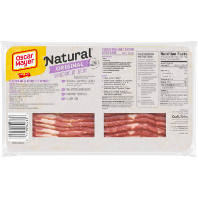 Oscar Mayer Natural Smoked Uncured Bacon, 12 oz Pack