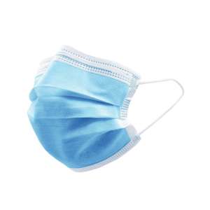 Impact, Safety Zone®, Polypropylene 3-Ply Face Mask with Ear Loops, One-Size-Fits-All, Light Blue