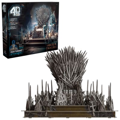 4D Build, Game of Thrones Iron Throne 3D Model Kit, GOT Collectibles & Desk Décor, Adult Puzzles for Fantasy Book GOT Fans, 219 Pieces, 3D Puzzles, Gift Ideas for Ages 12 & Up