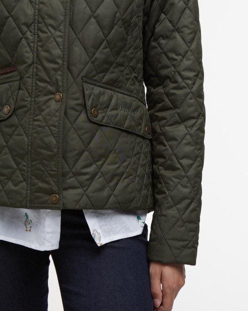 Crawford Cavalry Quilted Jacket Olive/Ancient Tartan