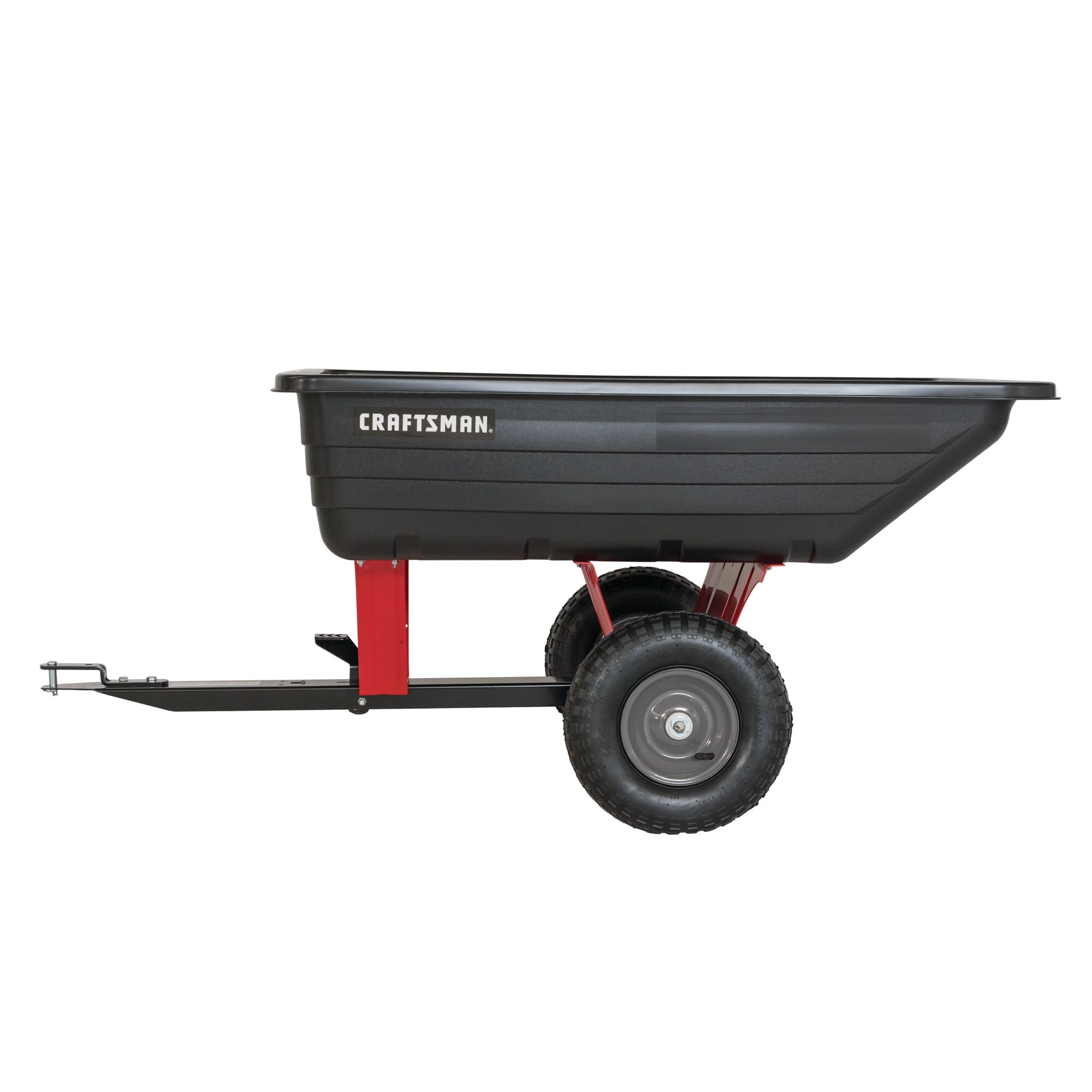Right profile of 10 cubic foot poly cart.