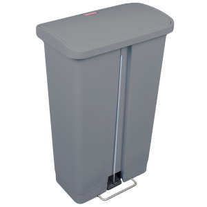 Rubbermaid Commercial, Streamline, Step-On, 13 gal, Resin, Gray, Rectangle, Receptacle