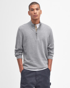 Felpa in cotone con mezza zip 