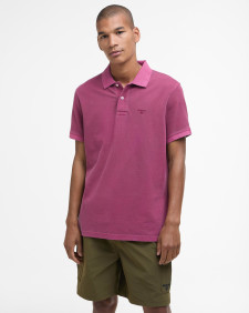 Washed-Out Sports Polo Shirt Washed Raspberry