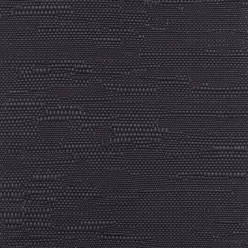 Dark charcoal woven fabric swatch, tightly woven with subtle raised grid and irregular horizontal ribs; shown close-up, evenly lit macro view with no visible surroundings.