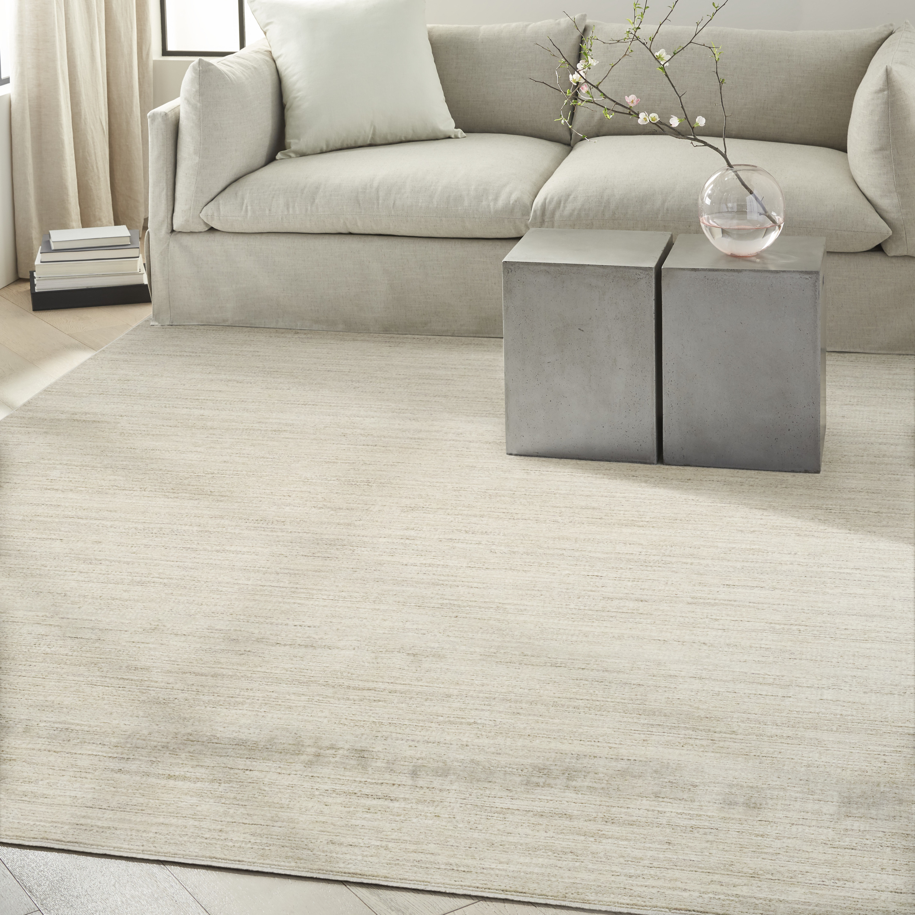 Calvin Klein CK079 Notes 7'10" x 9'10" Ivory Grey Modern Indoor Rug