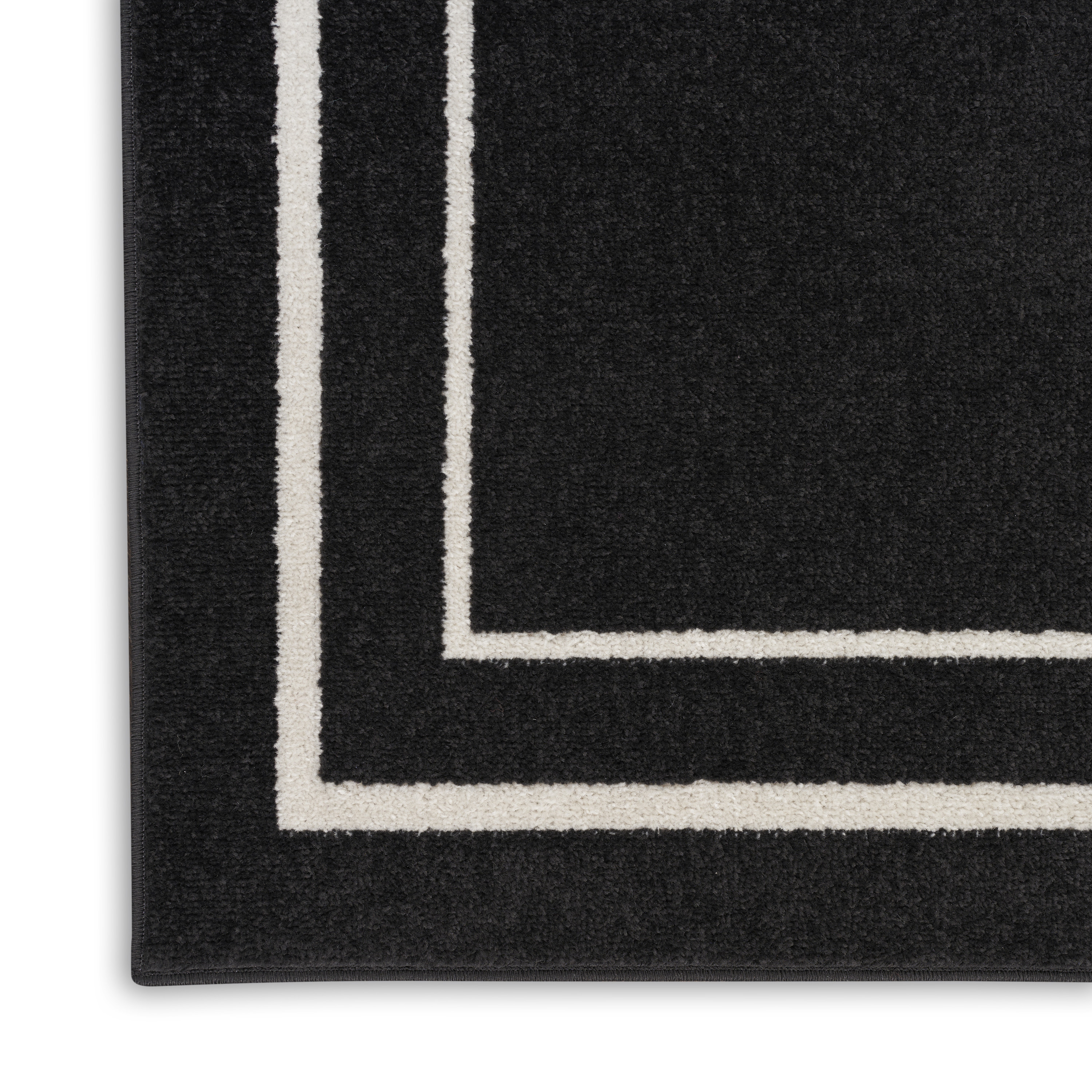 Nourison Nourison Essentials 6' x 9' Black Ivory Contemporary Rug