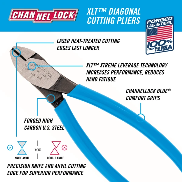 336 6-inch XLT Diagonal Cutting Pliers