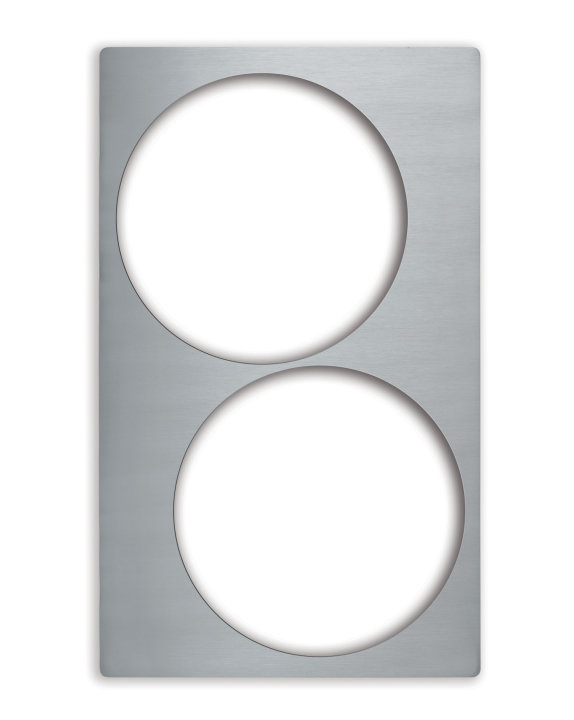 Gabarit GN 1/1 avec deux grandes découpes rondes