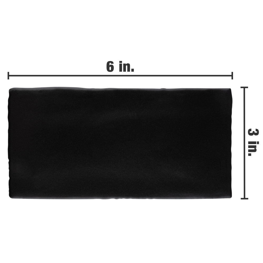Castillo Matte Black 3 in. x 6 in. Ceramic Wall Tile