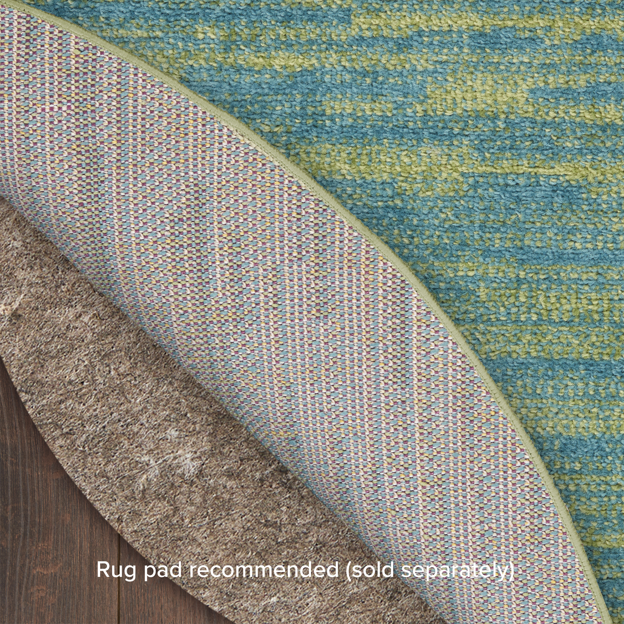 Nourison Nourison Essentials 6' x Round Blue Green Outdoor Rug