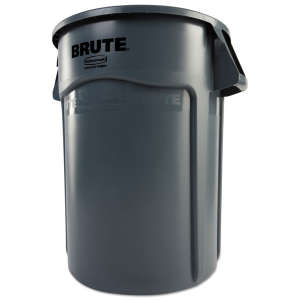 Rubbermaid Commercial, VENTED BRUTE, 44 gal, Plastic, Gray, Round, Receptacle