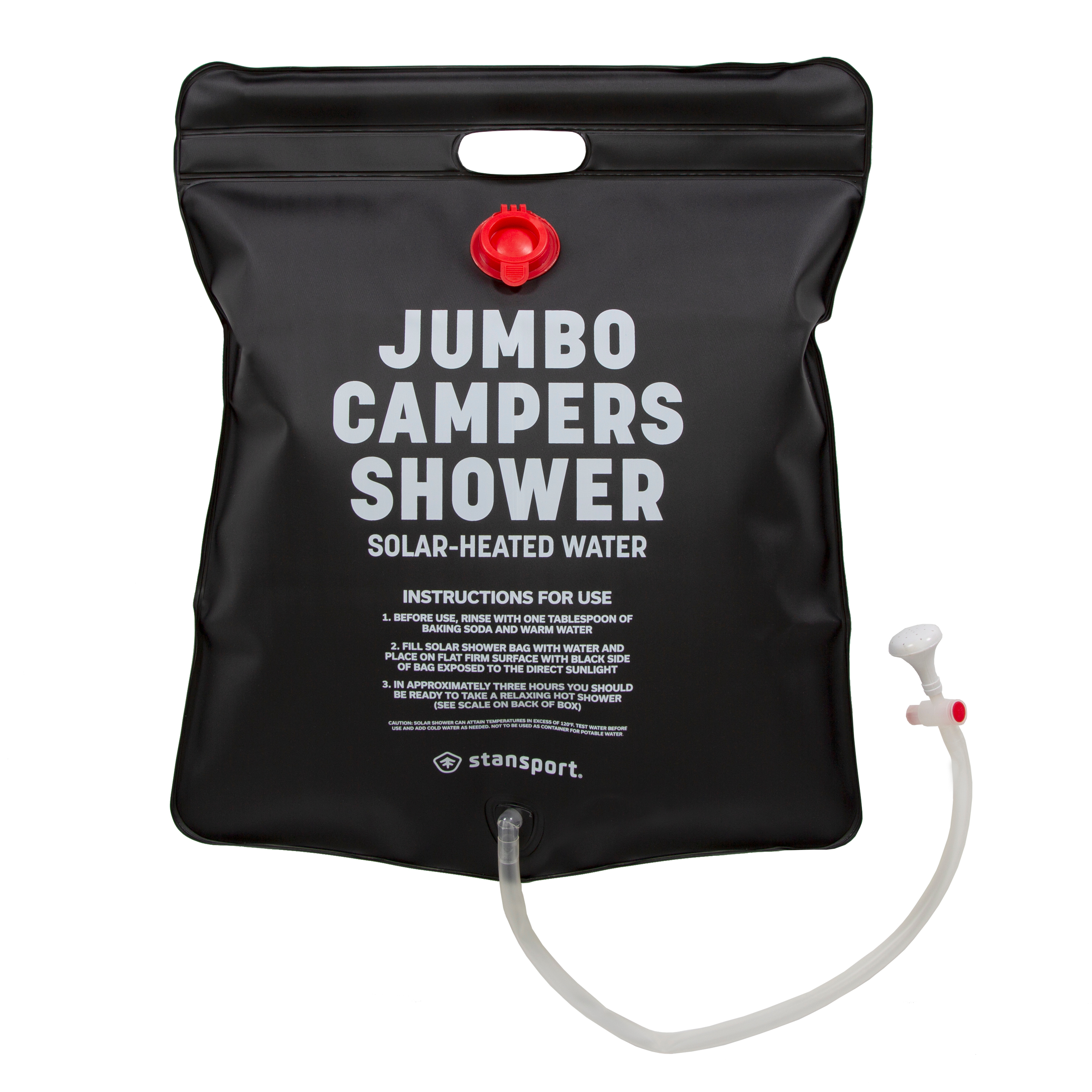 STANSPORT 298 PORTABLE CAMP SHOWER 5 GAL SOLAR HEATED 3 TO 4 SHOWERS