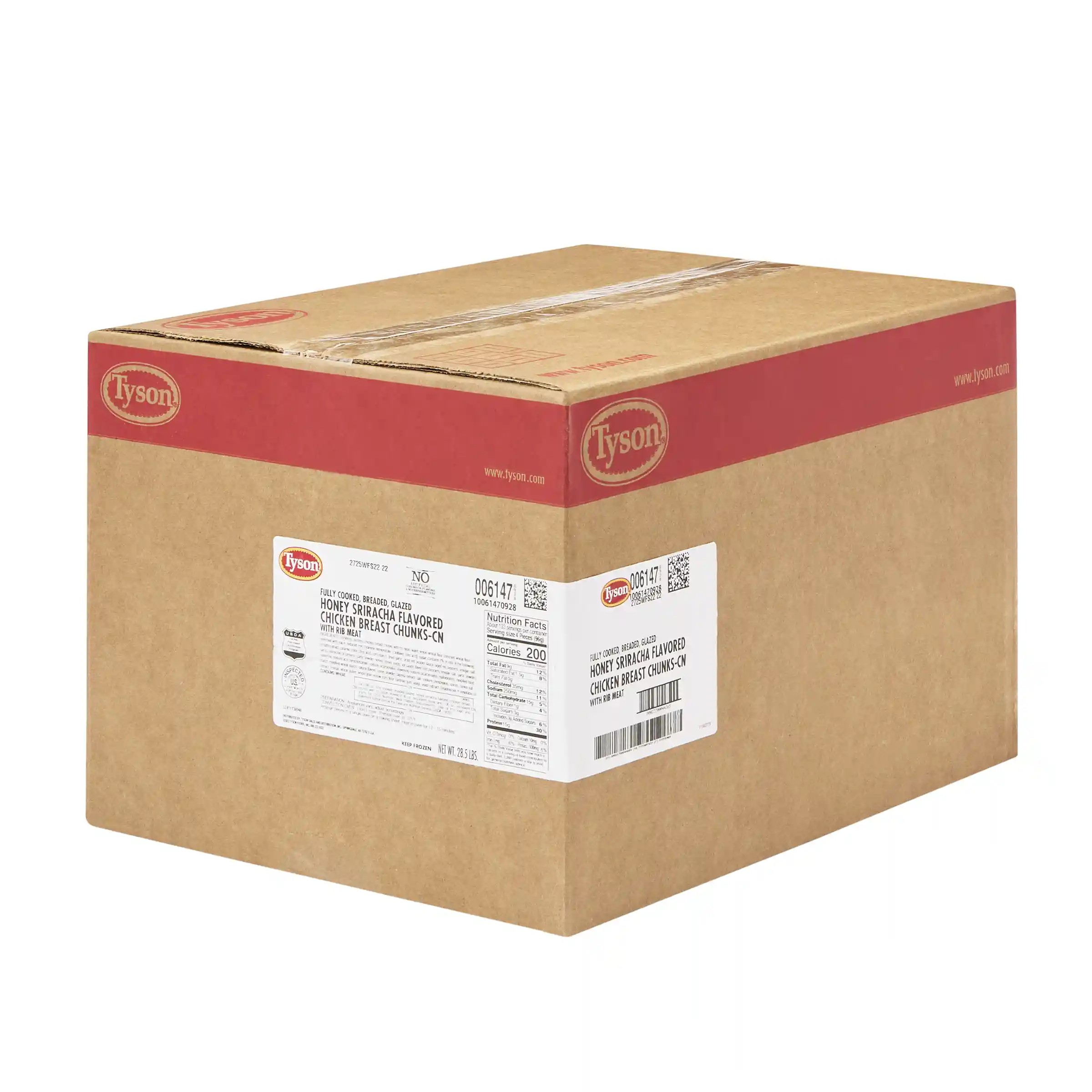 Tyson® Fully Cooked Breaded Honey Sriracha Glazed Chicken Breast Chunks CN, 0.86 oz._image_5
