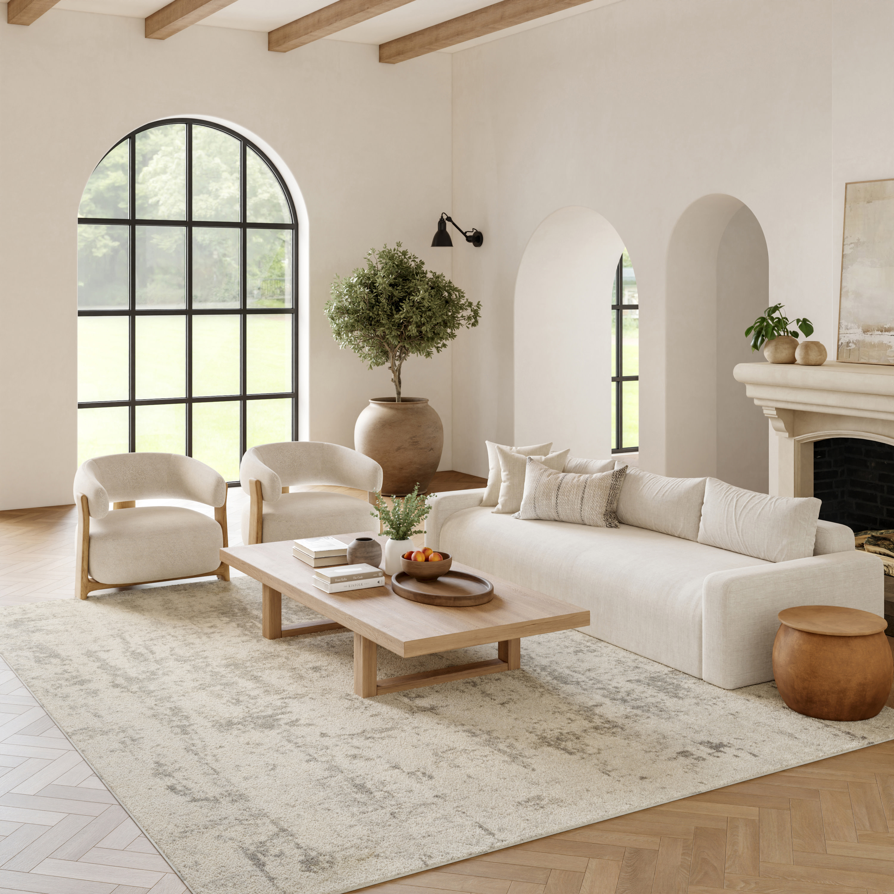 Nourison Quarry 7'10" x 9'10" Cream Grey Modern Indoor Rug