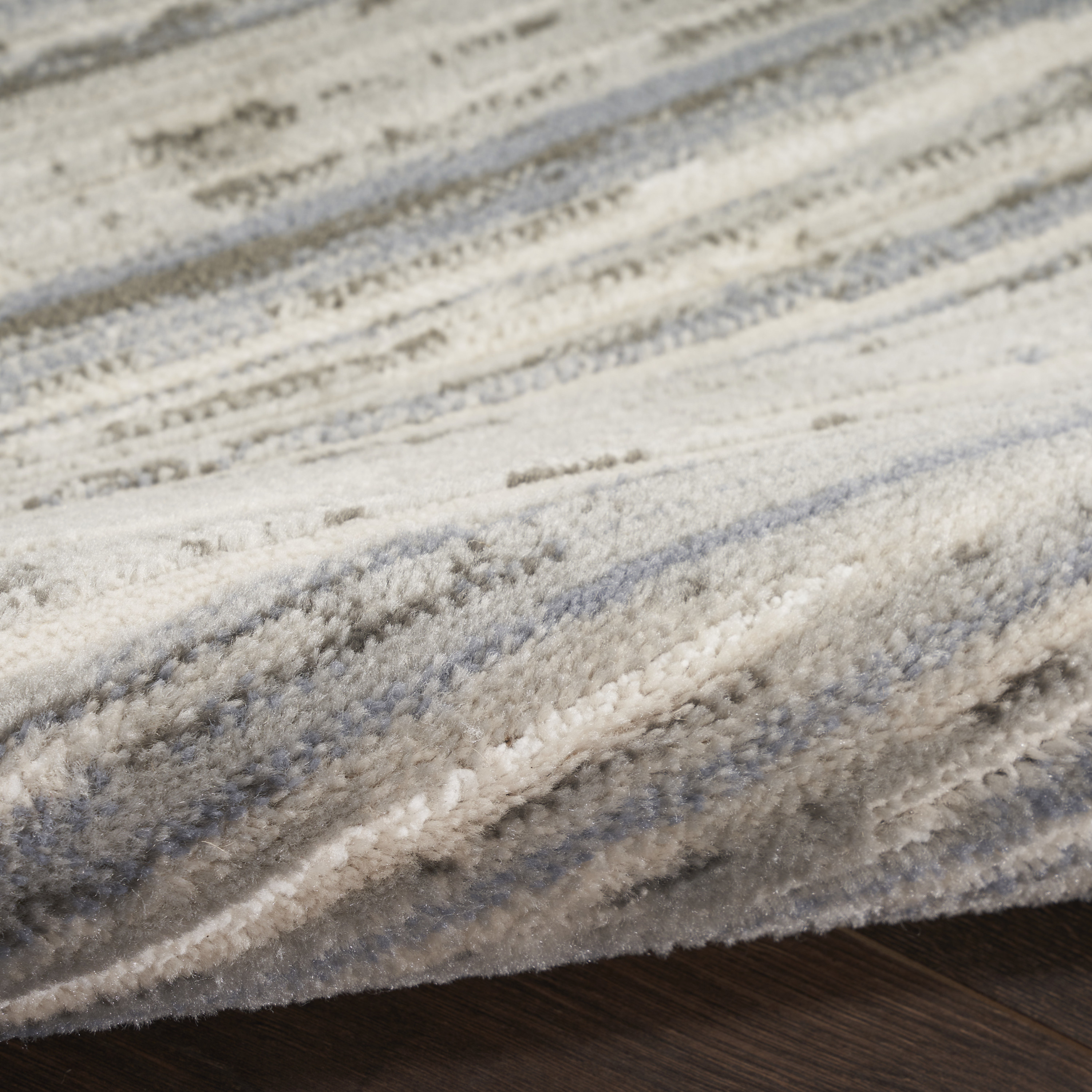 Nourison Serenity Home 9' x 12' Ivory Grey Blue Modern Indoor Rug