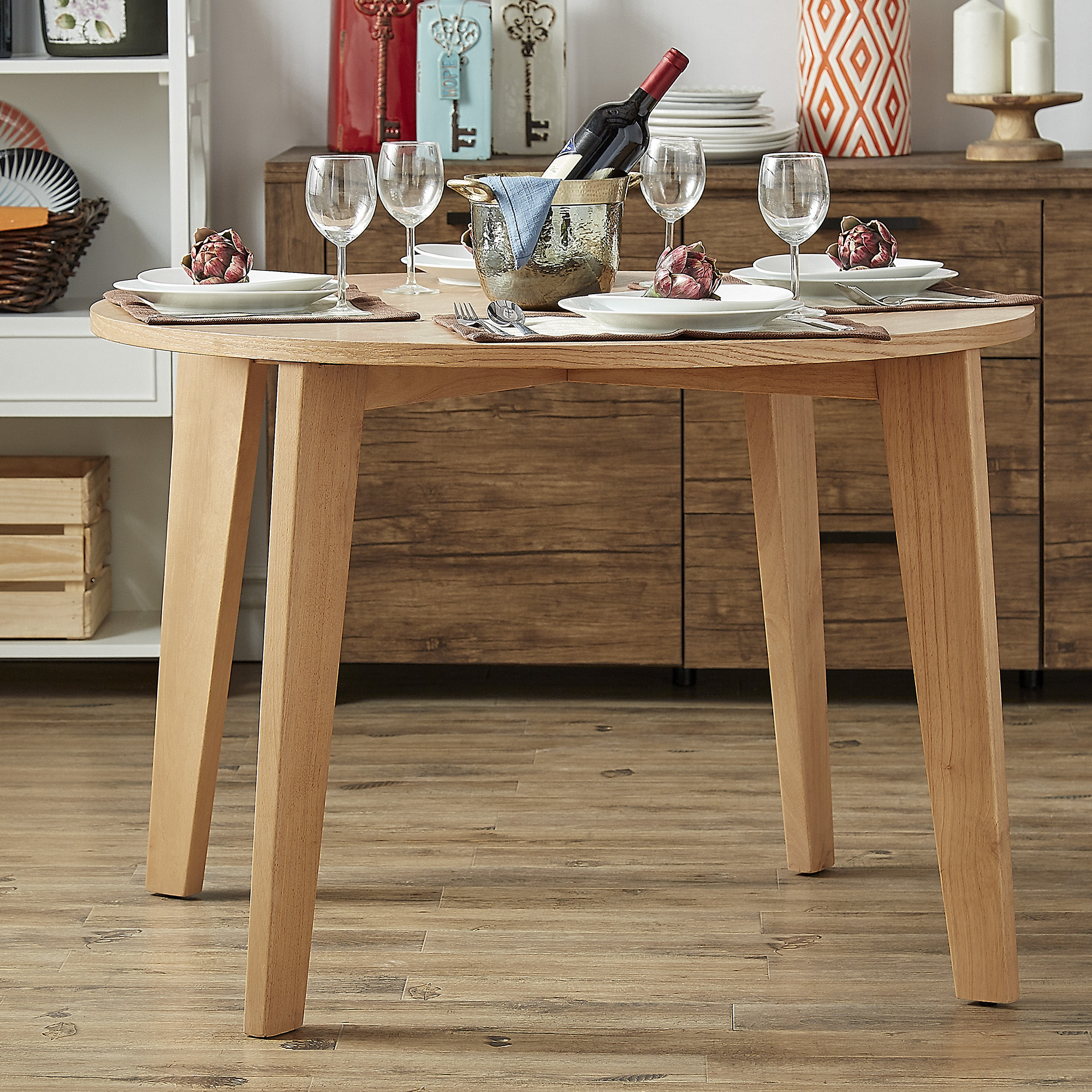 Angled Leg Round Dining Table