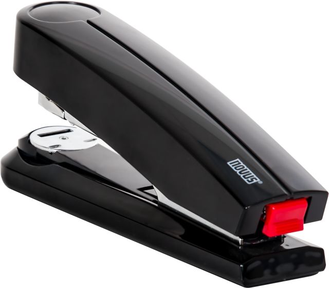 High performance flat clinch stapler offers more filing space and includes temporary pinning and tacking.