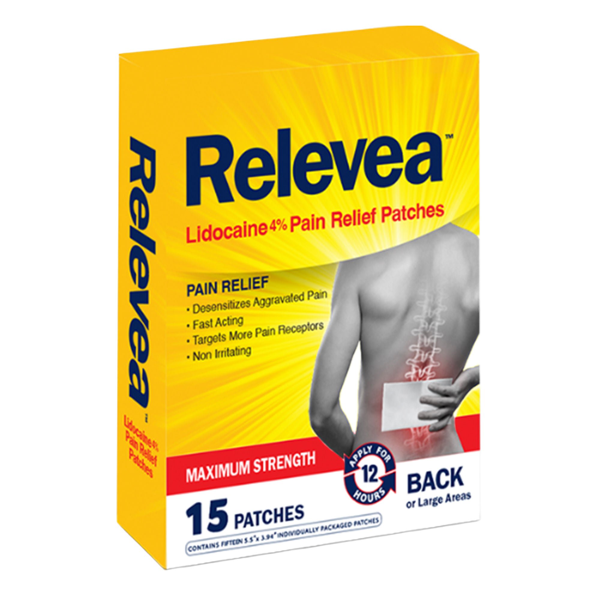 Links Medical PATCH, PAIN RELEVEA LIDOCAINE 4% 3.94X5.5" (15/BX 20BX/CS)