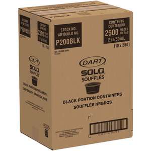 Solo, Polystyrene Portion Cups, 2 oz, Black