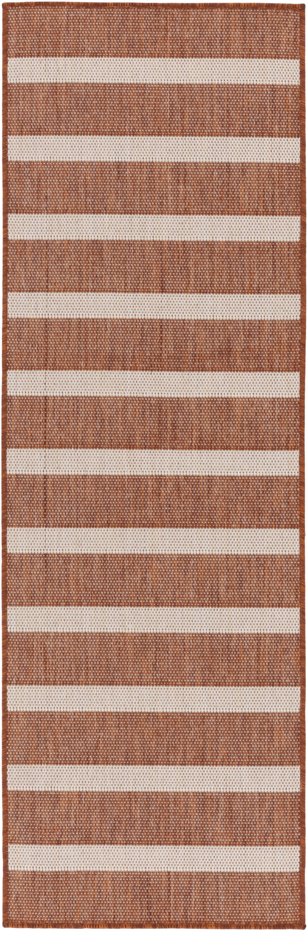 Nourison Positano 2'2" x 8' Terracotta Ivory Modern Rug