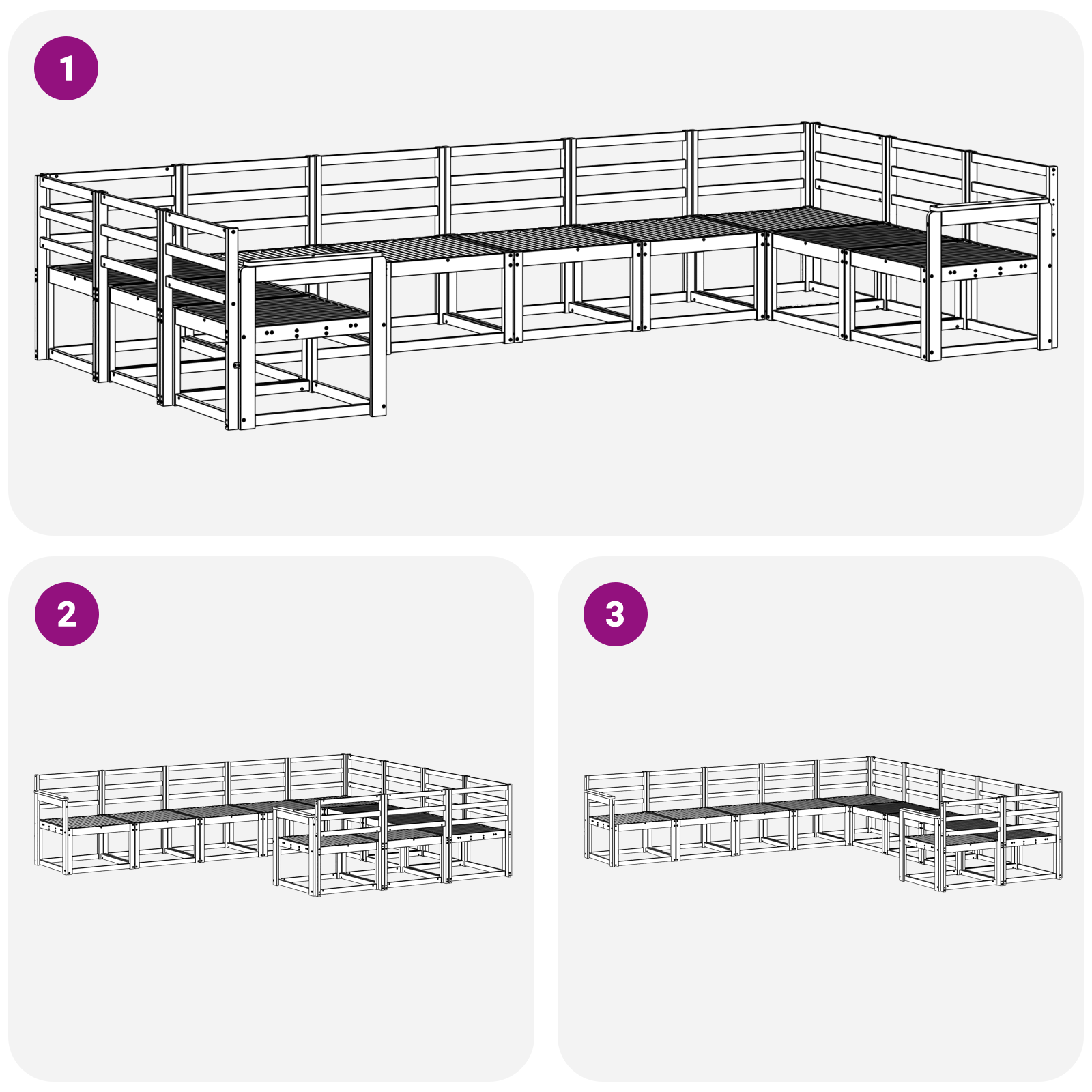 Buiten bankenset 10 pcs Wit Massief Acaciahout image 5