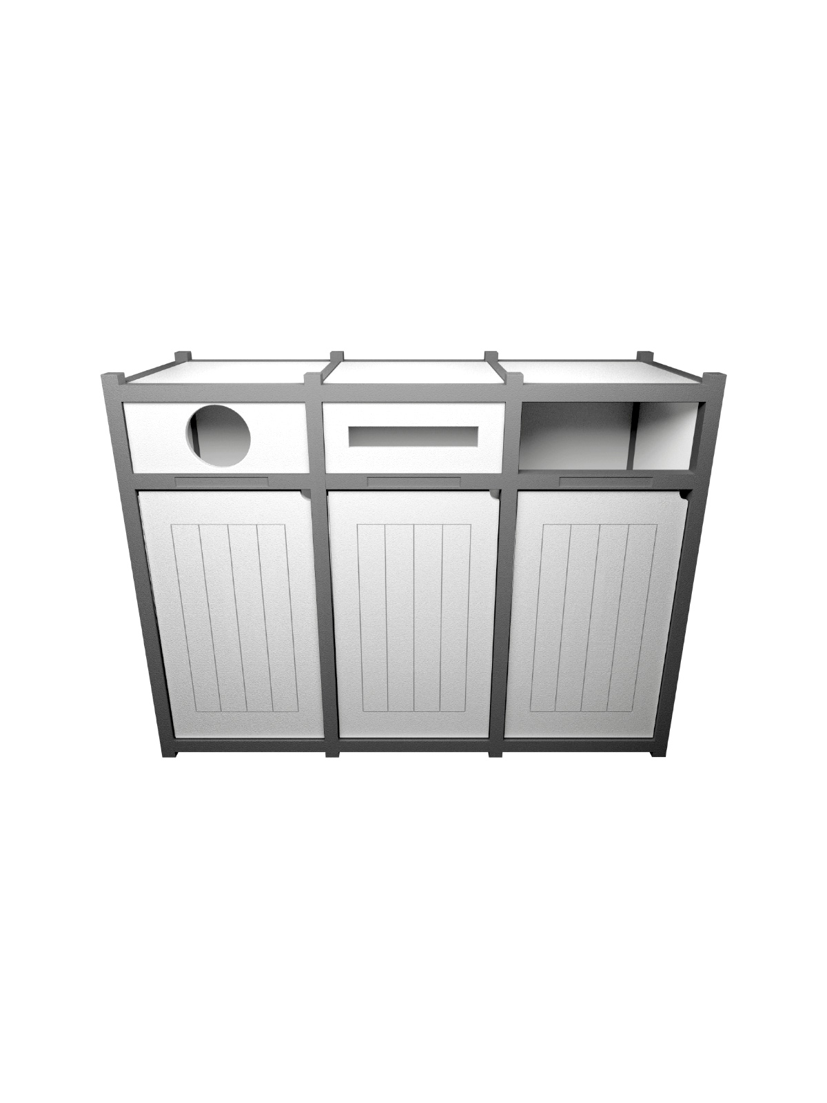 Busch Systems Aspyre Collection Vision Series triple in grey and white with openings