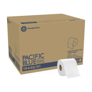 GEO1944801, Georgia Pacific, Pacific Blue Basic Standard Bath Tissue, 2 ply, 4in x 3.8in, 1000 Sheets