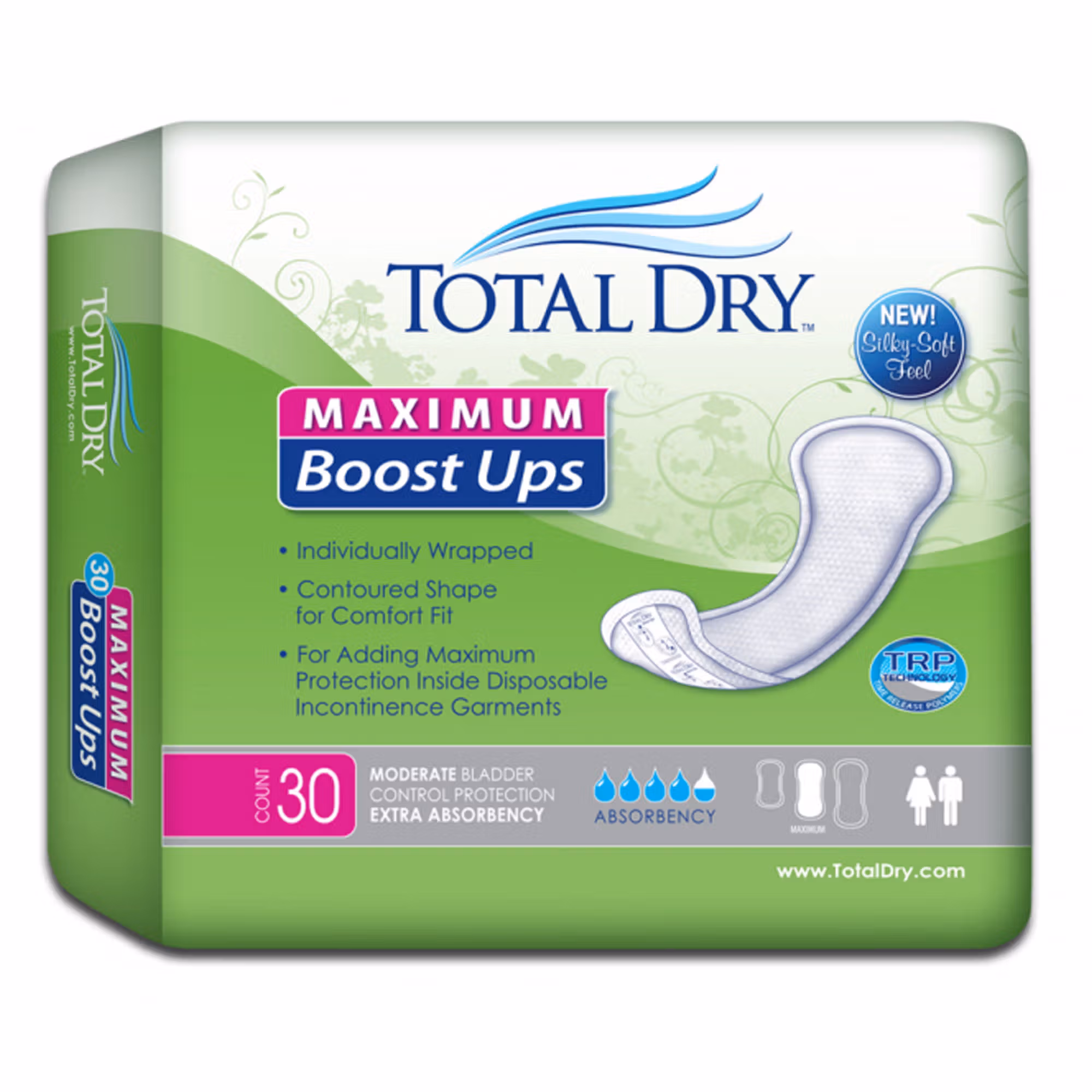 TotalDry™ Maximum Absorbency Incontinence Booster Pad, 13.8-Inch Length