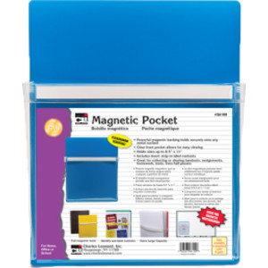 Magnetic Pocket, 9-1/2" Wide x 11-3/4" High, Blue, 1 Each