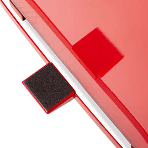 Rubbermaid Commercial, Defenders, Step-On, 13 gal, Metal, Red, Square, Receptacle